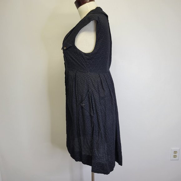 Anthropologie Postmark Womens US 10 Four Corners Shirt Dress Black Cotton Hi-Lo - Picture 6 of 12